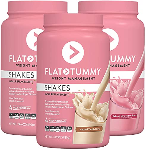 Flat Tummy Meal Replacement Shake – Vanilla, 20 Servings - Plant Based Protein Powder for Women - Vegan, Gluten Free, Dairy Free – Vitamins and Minerals – Keto-Friendly Shakes for Weight Management