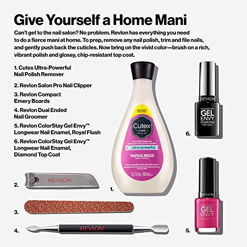 Nail Polish Remover by Cutex, Ultra Powerful infused with Linseed Oil, Tropical Breeze, 450 mL