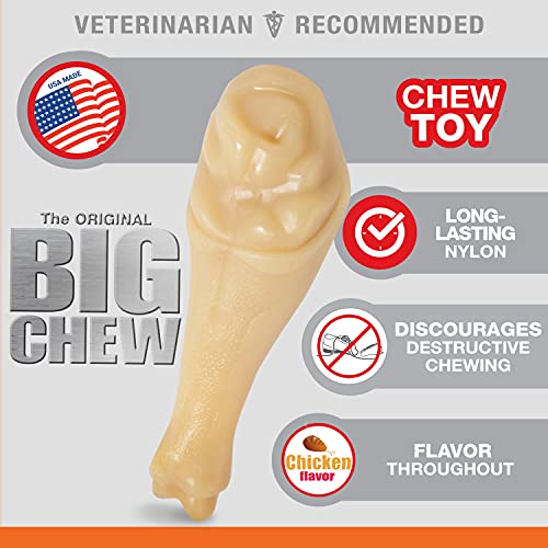 Nylabone Power Chew Jumbo Drumstick Big Dog Chew Toy Drumstick Chicken XX-Large/Monster (1 Count)
