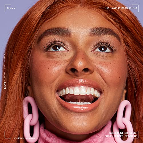 NYX PROFESSIONAL MAKEUP Wonder Stick Blush with Hydrating Hyaluronic Acid, Dual-Ended Cream Blush Stick - Coral and Deep Peach