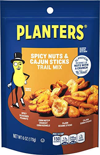Planters Spicy Nuts and Cajun Sticks Trail Mix, 6 Ounce (Pack of 12)