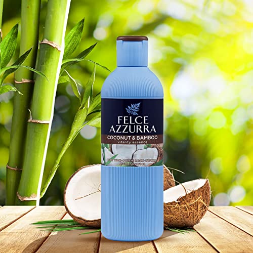 Felce Azzurra Coconut And Bamboo - Vitality Essence Body Wash - For Vitalizing Moments In The Shower - Leaves Skin Hydrated And Pleasantly Scented - Suitable For All Skin Types - 22 Oz