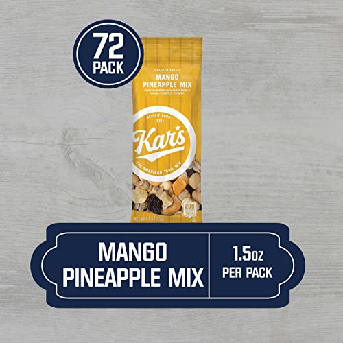 Kar’s Nuts Unsalted Mango Pineapple Trail Mix, 1.5 oz Individual Packs – Bulk Pack of 72, Gluten-Free Snacks