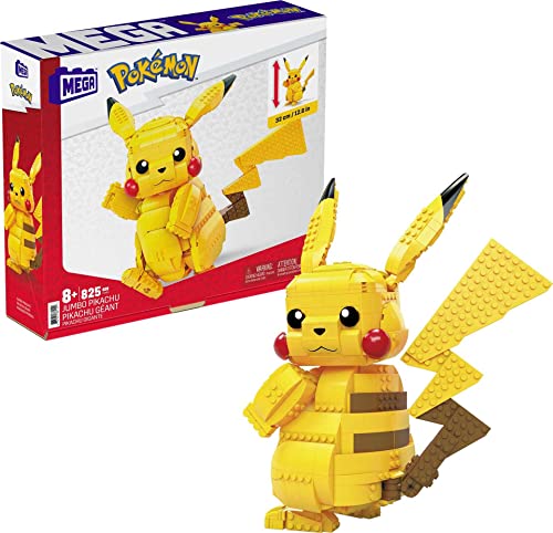 MEGA Pokémon Action Figure Building Toy Set For Kids, Jumbo Pikachu With 806 Pieces, 12 Inches Tall, Age 8+ Years Old Gift Idea