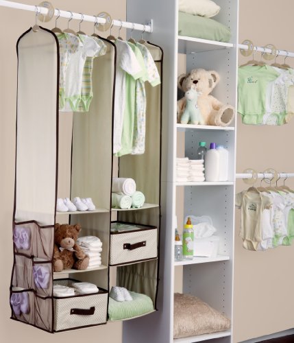 Delta Children 24 Piece Nursery Closet Organizer, Beige