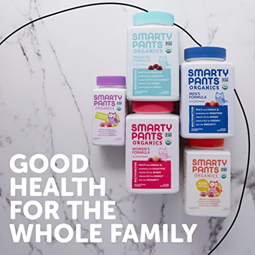 SmartyPants Organic Womens Multivitamin, Daily Gummy Vitamins: Biotin, Probiotics, Vitamin C, D3, B12, Omega 3, and Zinc for Immune Support, Energy, and Hair Skin and Nails, 120 Gummies, 30 Day Supply