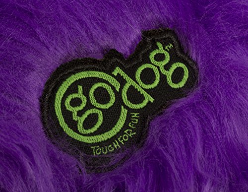 goDog Furballz Squeaky Plush Ball Dog Toy, Chew Guard Technology - Purple, Large