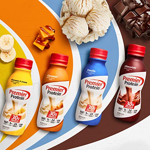 Premier Protein Shake 30g 1g Sugar 24 Vitamins Minerals Nutrients to Support Immune Health 11.5 12 Pack, Peaches and Cream, 138 Fl Oz