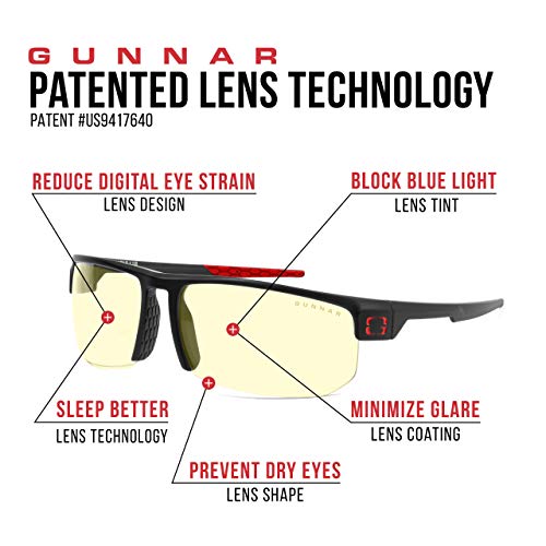 Gaming Glasses | Blue Light Blocking Glasses | Torpedo 360/Onyx by GUNNAR | 65% Blue Light Protection and Sun Lens, 100% UV Light, Anti-Reflective To Protect and Reduce Eye Strain and Dryness
