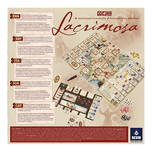 Thames and Kosmos – Devir – Lacrimosa – Level: Advanced –Euro Board Game – 2-4 Players – Board Games for Adults and Kids, Ages 14+ - BGLACML