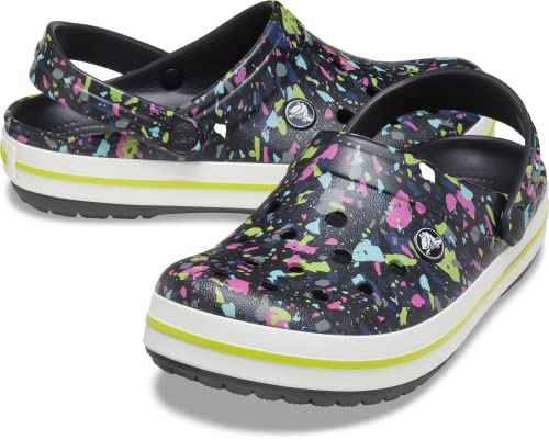 Crocs Unisex Men's and Women's Crocband Graphic Clog, Black/Multi, 6 US