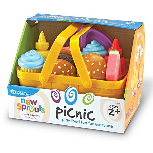 Learning Resources New Sprouts Picnic Set - 15 Pieces, Ages 18+ months, Pretend Play Food for Toddlers, Kitchen Play Toys for Kids