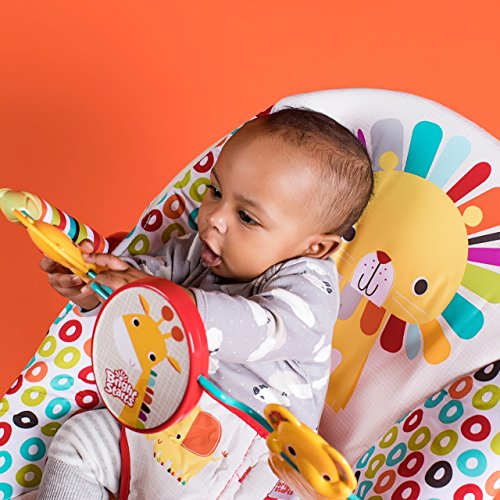 Bright Starts Portable Baby Bouncer Soothing Vibrations Infant Seat with Removable Toy Bar, 0-6 Months 6-20 lbs (Playful Pinwheels)