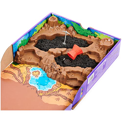 Kinetic Sand, Dino Dig Playset with 10 Hidden Dinosaur Bones, Play Sand Sensory Toys for Kids Aged 6 and up