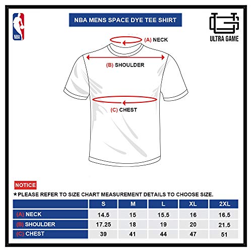 Ultra Game NBA Milwaukee Bucks Mens Space Dye Tee Shirt, Team Color, Small