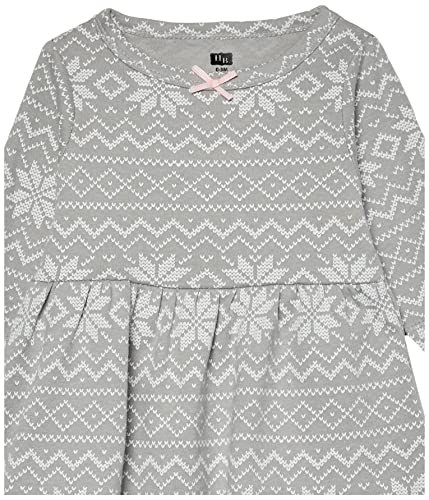 Hudson Baby Infant and Toddler Girl Cotton Dresses Gray Winter Forest, 6-9 Months