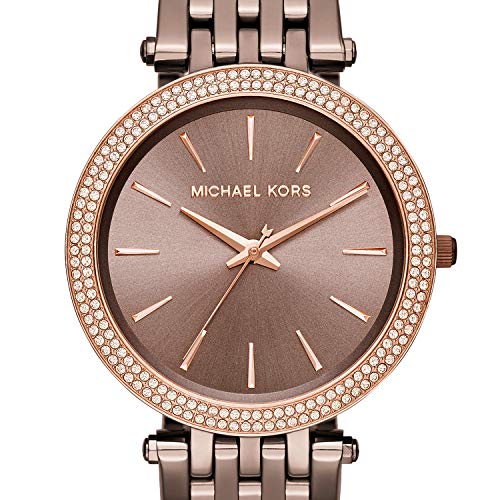 Michael Kors Women's Stainless Steel Japanese-Quartz Watch with Stainless-Steel Strap, Brown, 20 (Model: MK3416)