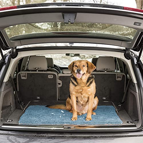 Dog Gone Smart Dirty Dog Microfiber Paw Doormat - Muddy Mats For Dogs - Super Absorbent Dog Mat Keeps Paws and Floors Clean - Machine Washable Pet Door Rugs with Non-Slip Backing | Large Pacific Blue