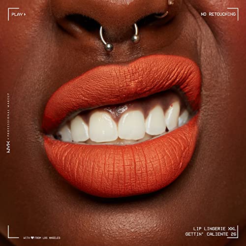 NYX PROFESSIONAL MAKEUP Lip Lingerie XXL Matte Liquid Lipstick - Gettin Caliente (Bright Red Orange)