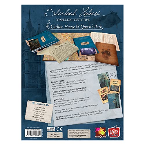 Space Cowboys Sherlock Holmes Consulting Detective - Carlton House and Queen's Park Board Game | Mystery Game for Teens and Adults | Ages 14+ | 1-8 Players | Average Playtime 90 Min. | Made