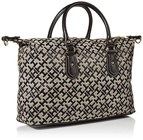 Tommy Hilfiger Jaden Satchel Crossbody Bag, Black/Alpaca