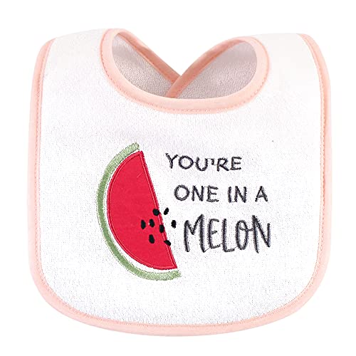 Hudson Baby Unisex Baby Cotton Terry Drooler Bibs with Fiber Filling, Food Girl, One Size