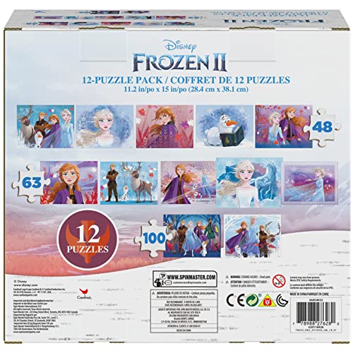 Disney Frozen 2 12-Pack of Jigsaw Puzzles for Families, Kids, and Preschoolers Ages 4 and Up