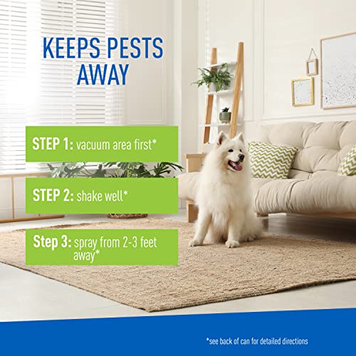 Adams Plus Flea and Tick Carpet Spray, Kills Fleas, Flea Eggs, Flea Larvae, Ticks, Ants, Roaches, Spiders, Waterbugs and Many Other Listed Nuisance Pests In The Carpet, Treats Up to 2,000 Sq Ft, 16 Ounces