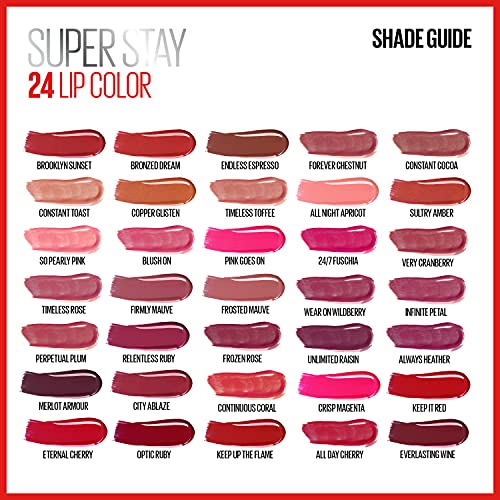 Maybelline Super Stay 24, 2-Step Liquid Lipstick Makeup, Long Lasting Highly Pigmented Color with Moisturizing Balm, Timeless Toffee, Nude Brown, 1 Count