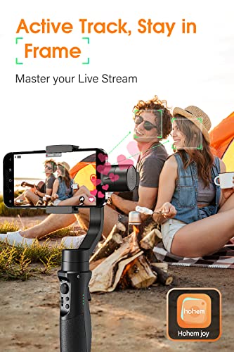 Gimbal Stabilizer for Smartphone, 3-Axis Phone Gimbal for Android and iPhone 14,13,12 PRO, Stabilizer for Video Recording with Face/Object Tracking, 600 °Auto Rotation - hohem iSteady Mobile Plus