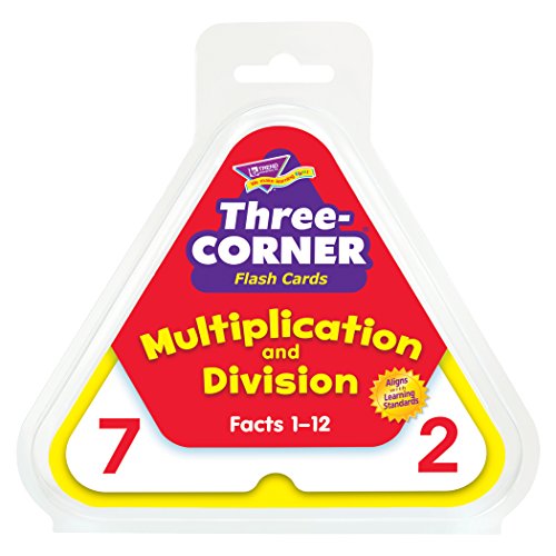 TREND ENTERPRISES: Three-Corner Multiplication and Division Flash Cards, Interactive Self-Checking Cards, Exciting Way for Everyone to Learn, 46 Two-Sided Cards Included, Ages 8 and Up