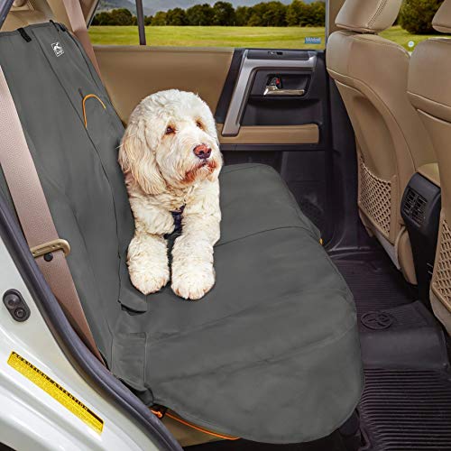 Kurgo Dog Seat Cover | Car Bench Seat Covers for Pets | Dog Back Seat Cover Protector | Water Resistant for Dogs | Contains Seat Anchors | Scratch Proof | Cars | Wander Bench Seat Cover Style | 53 Inches | Charcoal Grey / Gray