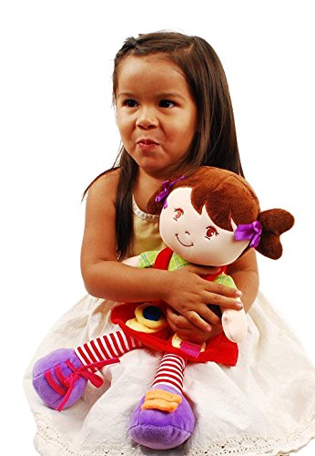 Linzy Plush 16' Educational Plush Doll, Adorable Plush Doll Comes with a Removable Outfit Packed with Closures-Perfect for Testing a Little One's Problem Solving and Motor Skills