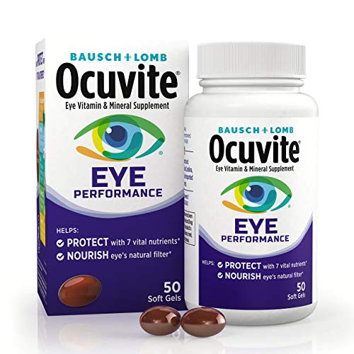 Ocuvite Eye Vitamin and Mineral Supplement, Contains Zinc, Vitamins C, D, E, Omega 3, Lutein and Zeaxanthin, 50 Count