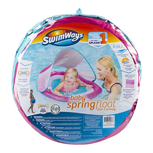 SwimWays Baby Spring Float Sun Canopy - Pink Fish