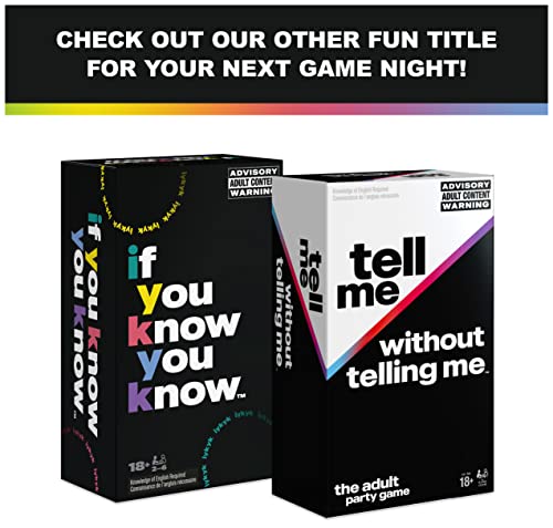 Spin Master Games Tell Me Without Telling Me - The Viral Trend, Now A Hilarious Party Game for Bachelorette, College, Birthdays, and More, for Adults Ages 18 and up
