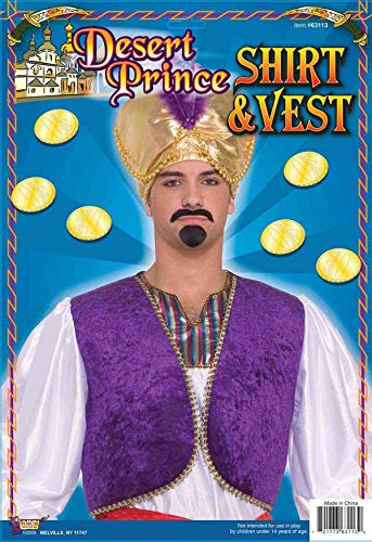 Forum Novelties Men's Desert Prince Costume Shirt and Vest, Multi, One size