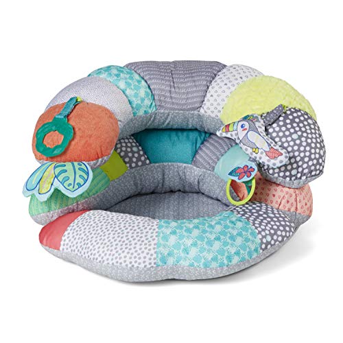 Infantino 2-in-1 Tummy Time and Seated Support - for Newborns and Older Babies, with Detachable Support Pillow and Toys, for Development of Strong Head and Neck Muscles