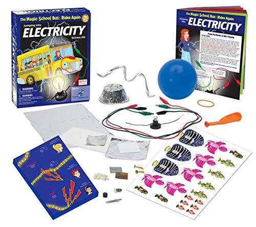 The Magic School Bus Rides Again: Jumping into Electricity By Horizon Group USA, Homeschool STEM Kits for Kids, Includes Educational Manual, Anti-Static Film, Circuit Holders, Buzzer, Copper and More