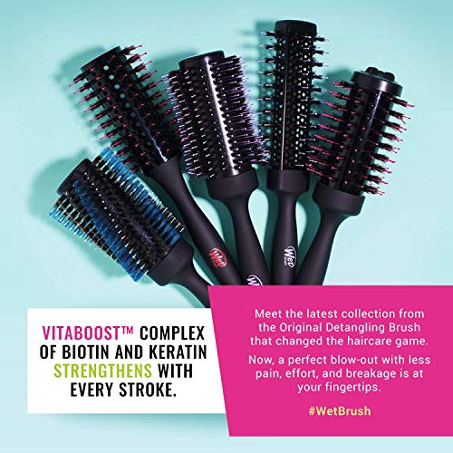 Wet Brush Smooth and Shine Round Brush - for Thick to Coarse Hair - A Perfect Blow Out with Less Pain, Effort and Breakage - Spiral Bristle Design Creates Smoother Styles