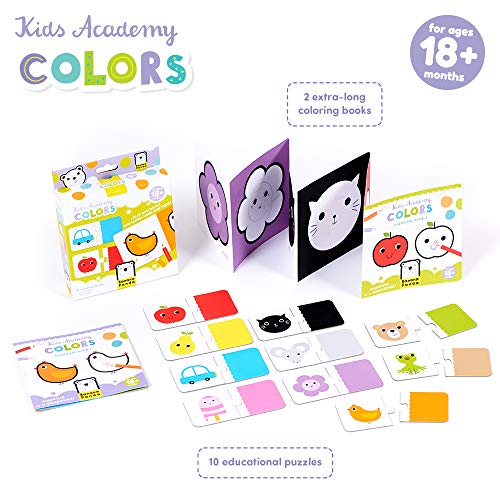 Banana Panda - Kids Academy Colors - Includes 2 Coloring Books and 10 Educational Puzzles for Kids Ages 18 Months +