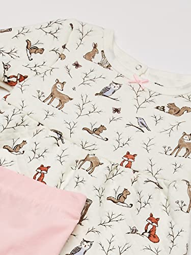 Hudson Baby Girls' Quilted Cotton Dress and Leggings, Enchanted Forest, 9-12 Months