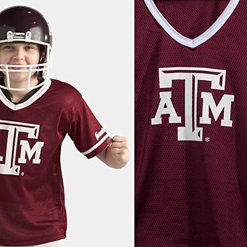 Franklin Sports Texas AandM Aggies Kids College Football Uniform Set - NCAA Youth Football Uniform Costume - Helmet, Jersey, Chinstrap Set - One Size