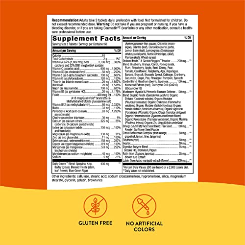 Nature's Way Alive! Max3 Potency Multivitamin, High Potency B-Vitamins, No Iron, 180 Tablets