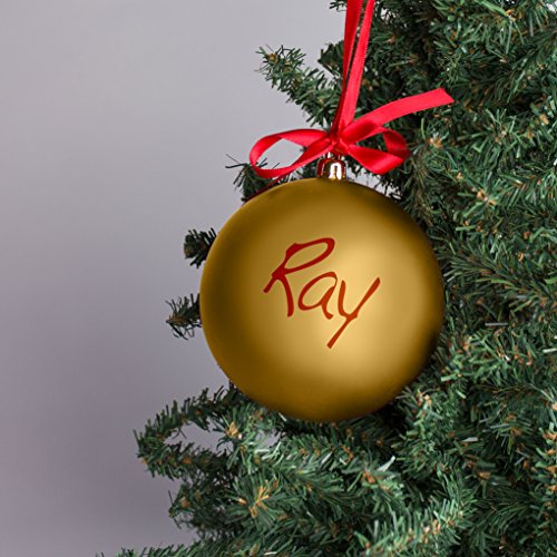 Tiny Ideas Baby's Print 1st Holiday Keepsake Ball Ornament with Included Paint for Handprint, DIY Christmas Ornament, Gold