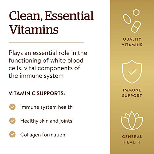 Solgar Vitamin C 1000 mg, 100 Vegetable Capsules - Antioxidant and Immune Support - Overall Health - Healthy Skin and Joints - Bioflavonoids Supplement - 100 Servings