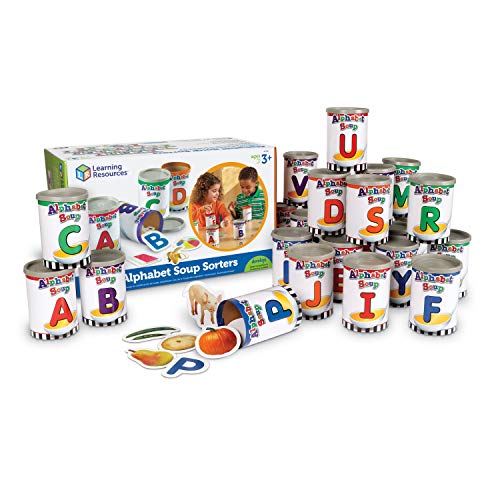 Learning Resources Alphabet Soup Sorters - 208 Pieces, Ages 3+, Early Phonics Manipulatives, ABCs, Alphabet Awareness and Recognition, Alphabet Soup Games
