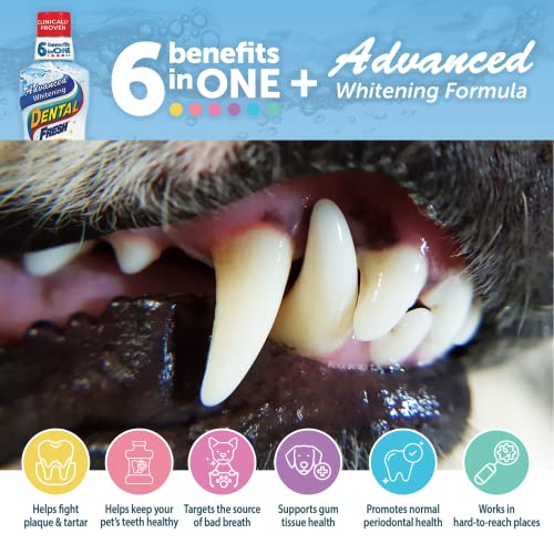 Dental Fresh Advanced Whitening Water Additive, 17oz – Dog Breath Freshener Formula to Hep Overall Dog Dental Care and Brighten Teeth