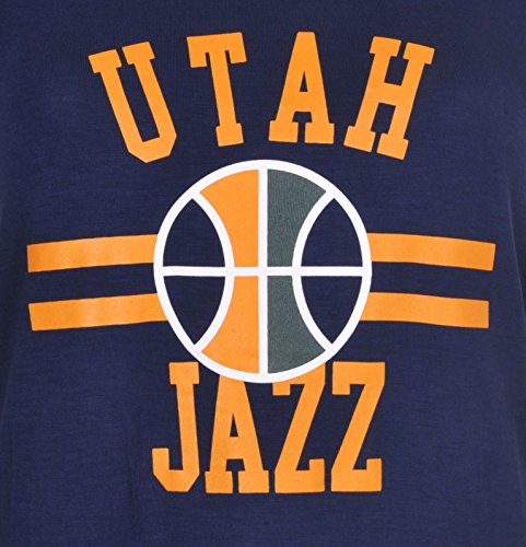 Ultra Game NBA Utah Jazz Womens Box Out Varsity Stripe Tee Shirt, Team Color, Large