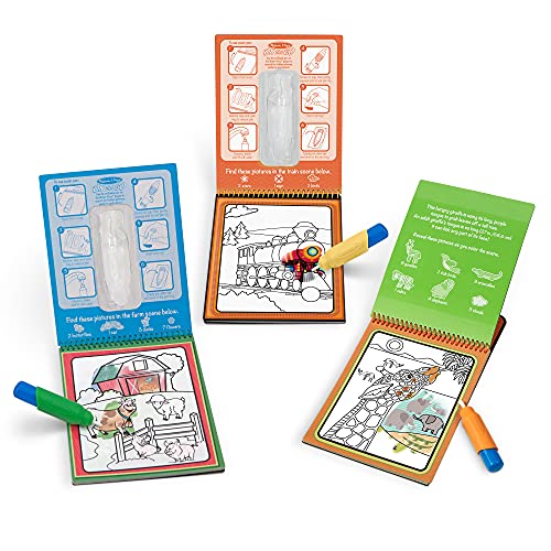 Melissa and Doug On the Go Water Wow! Reusable Water-Reveal Activity Pads, 3-pk, Vehicles, Animals, Safari